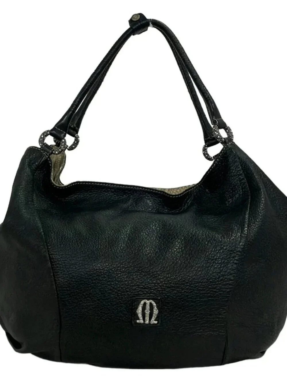 MICHELANGELO Black Leather Tote Bag
